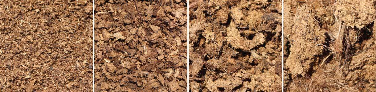 Wide range of basic size of peat moss from 0 to 40mm